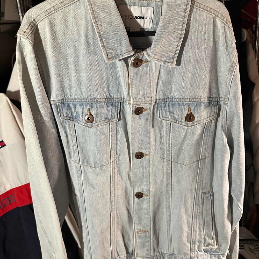 Fashion Nova Men's Sky Blue Denim Jacket